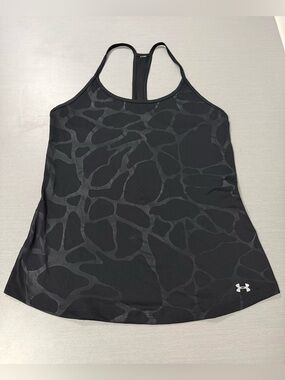 Under Armour Black Racerback Tank Animal Print Athletic Top Flowy Gym